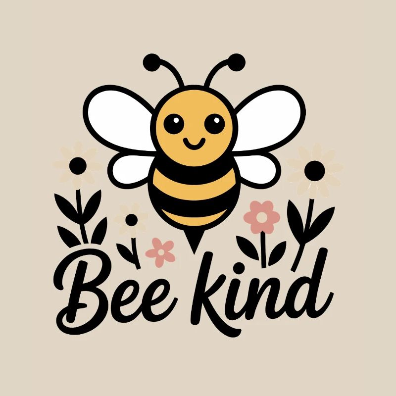 Cute bee with flowers – Bee Kind Spring Design