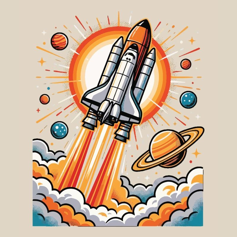 Rocket explosion in space