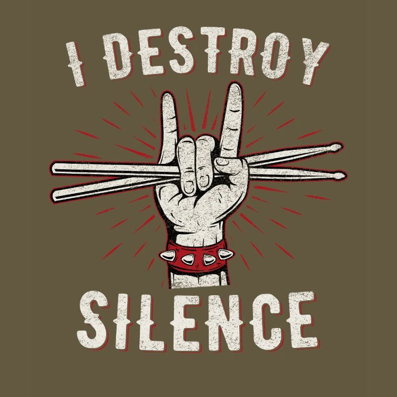 Graphique de la main du batteur I Destroy Silence