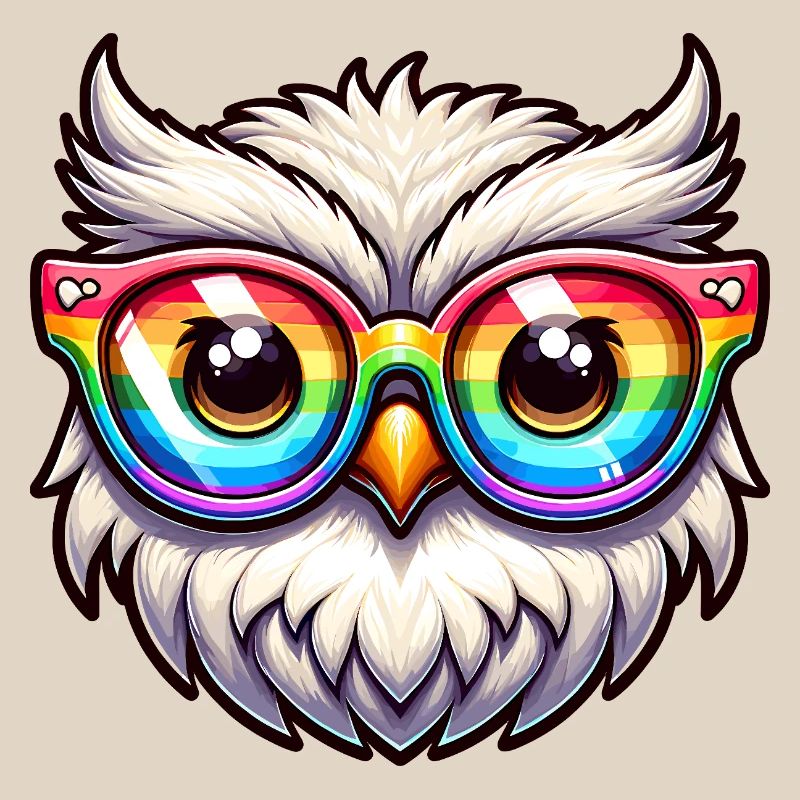 Regenbogen Eule Brille