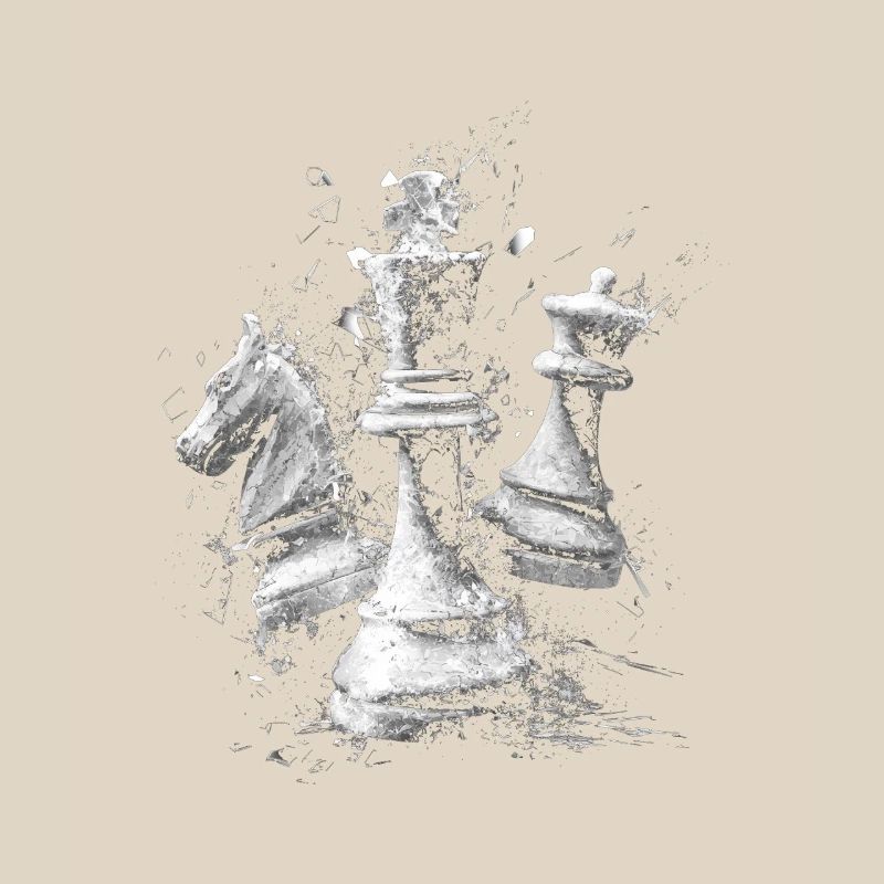 Chess Pieces Explosion Design Dynamic Board