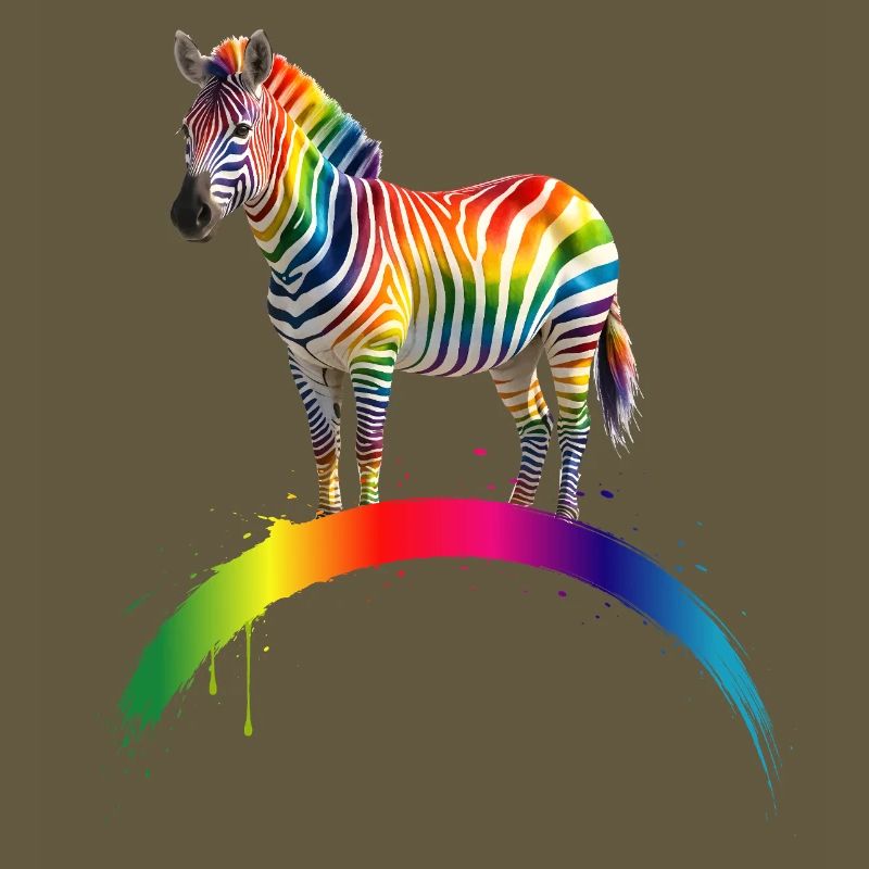 Rainbow Zebra Gradient Art Design