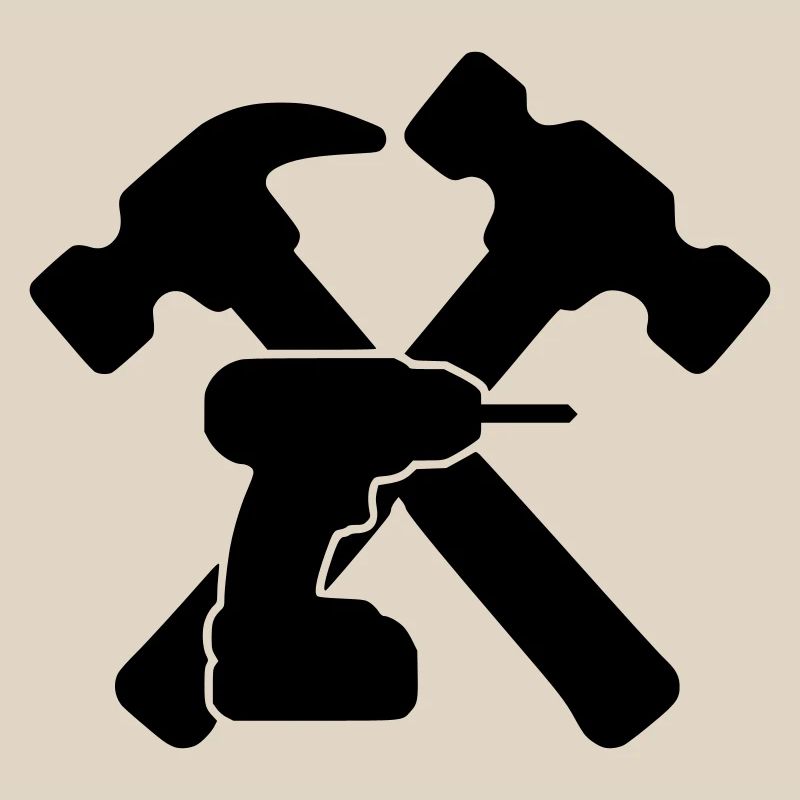 Marteaux à outils, silhouette de perceuse