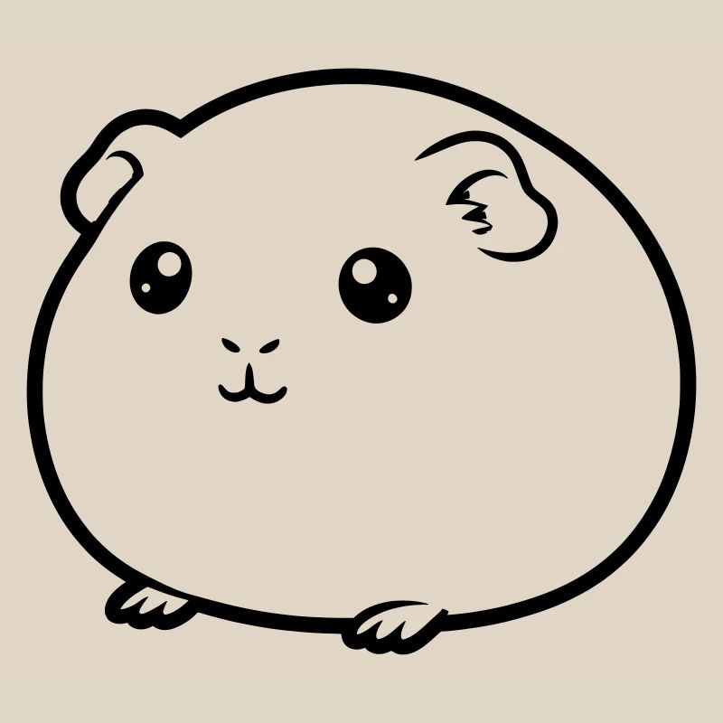Fat guinea pig comic silhouette