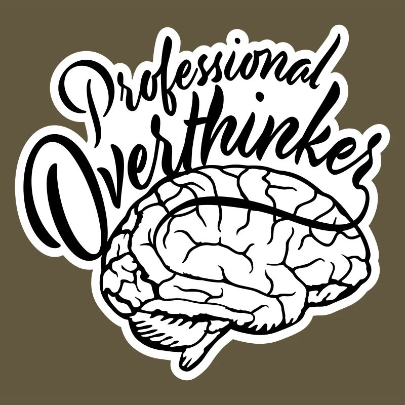 Professional Overthinker Funny Brooding Anxiety Logo