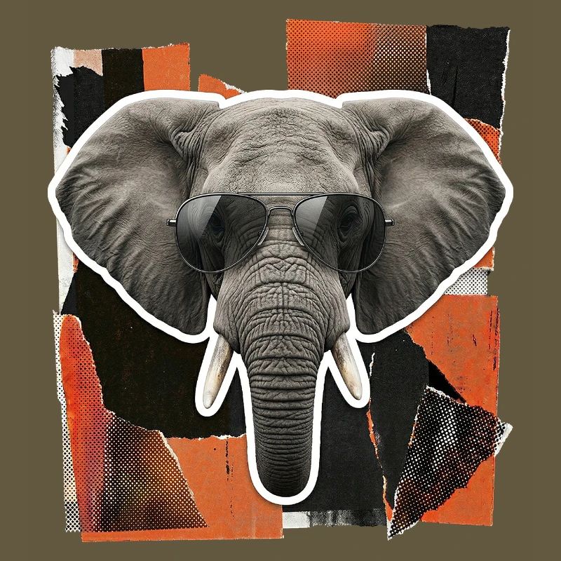 Elephant Sunglasses Risography