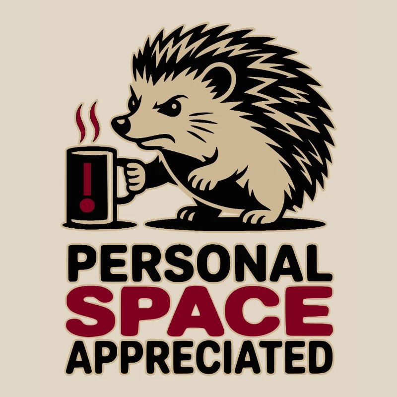 Grumpy Hedgehog Personal Space Introvert Coffee