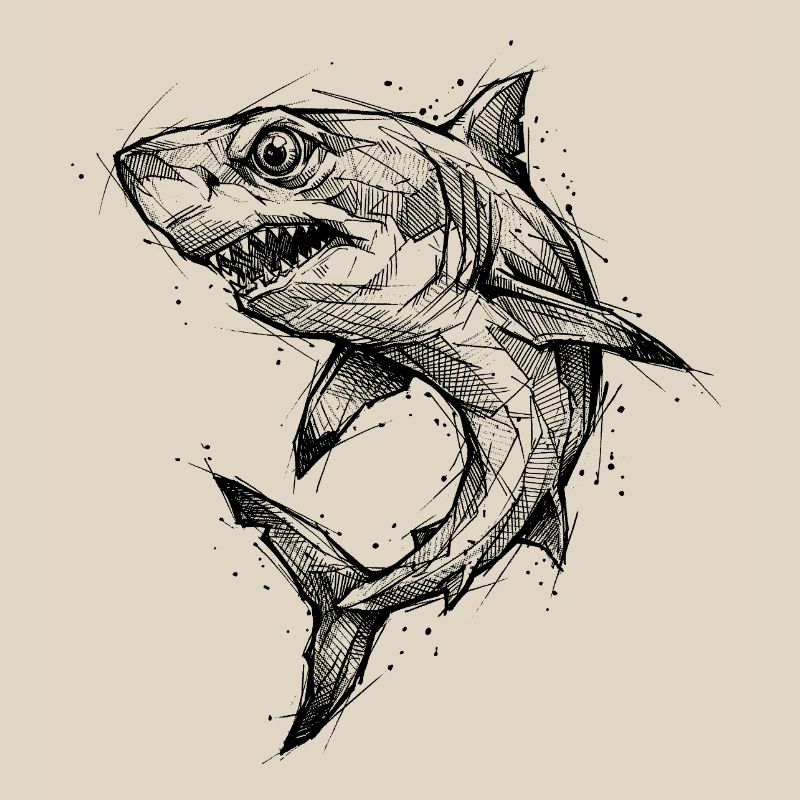 Géométrie de requin - Conception moderne de croquis de requin