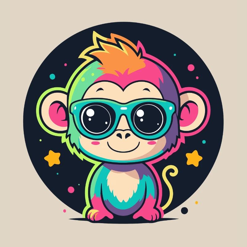 Neon Monkey Pop Glasses