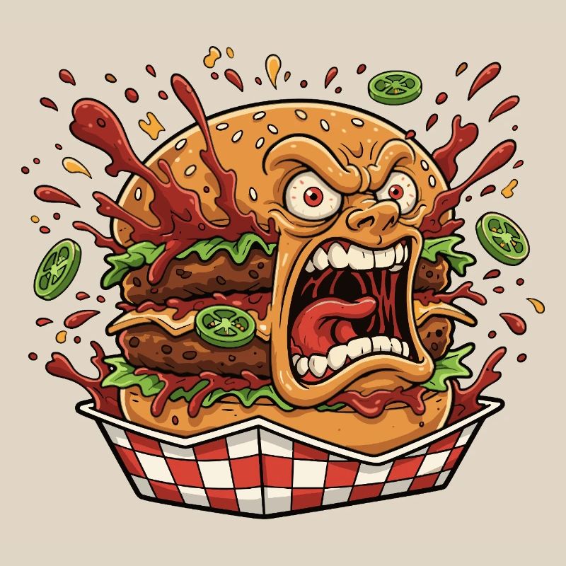 Wütender Burger Splash
