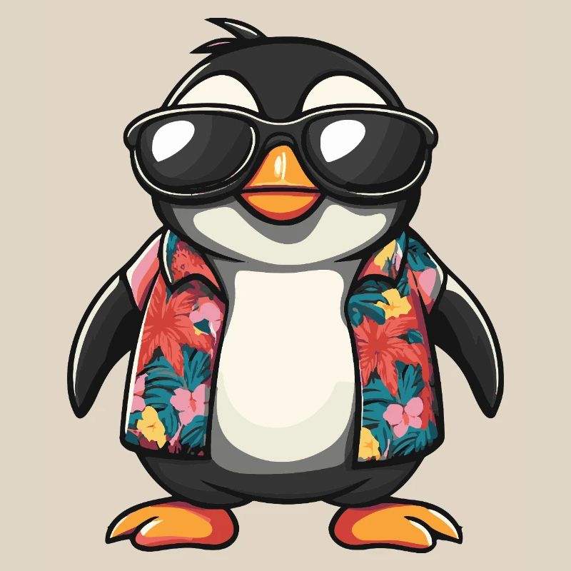 Pinguin Comic Urlaub
