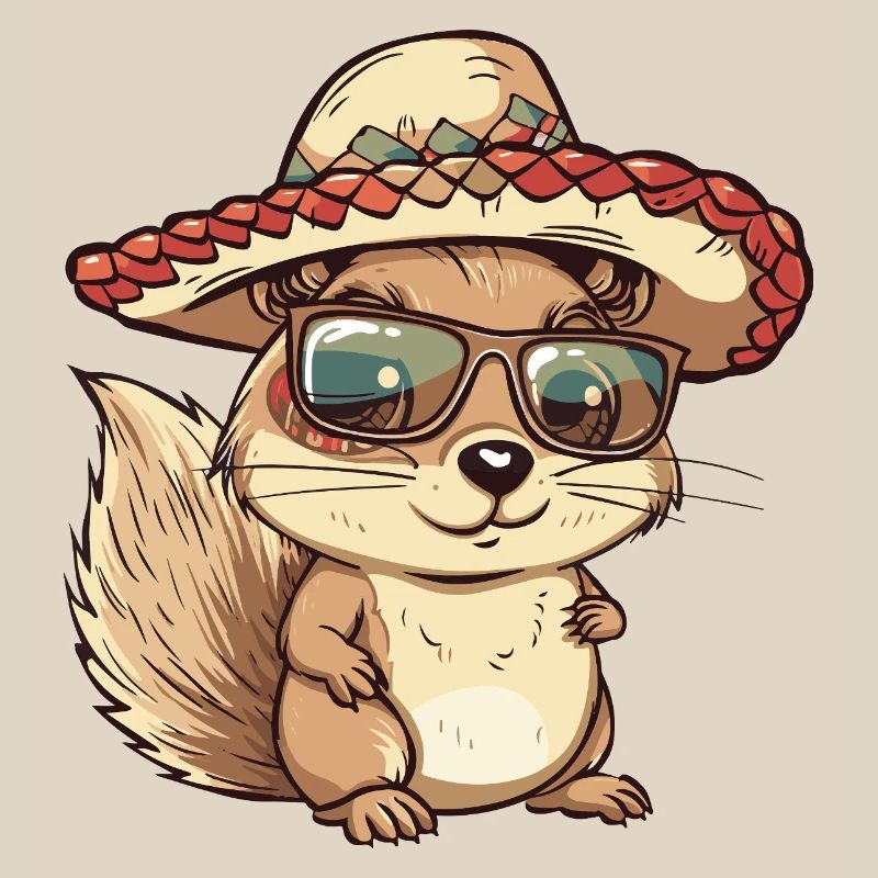 Squirrel Comic Funny Sombrero