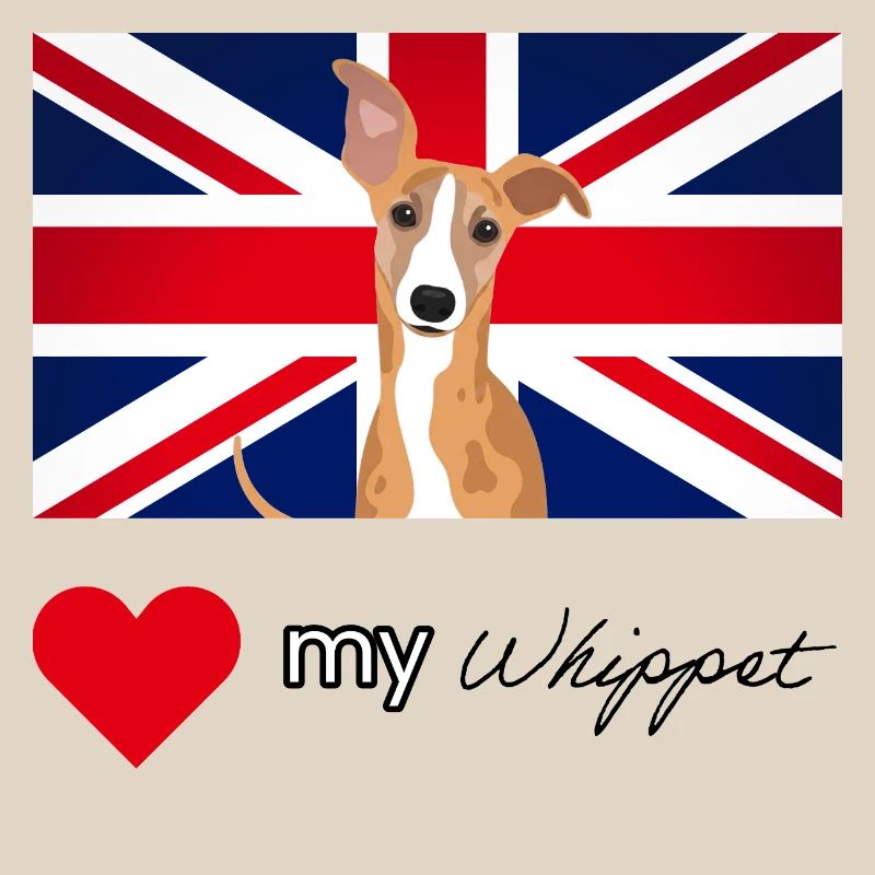 LUVMYWHIPPET (Schwarzer Text, Lebendig)