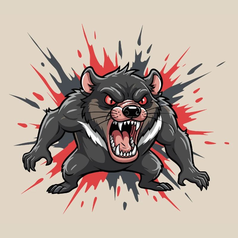 Tasmanian devil in comic style