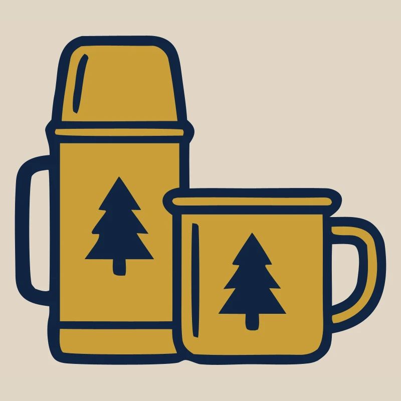 Thermos Mug Camping Forest