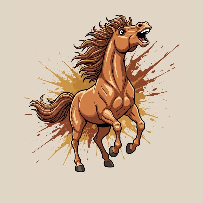 Cheval sauvage dans un flot de couleurs