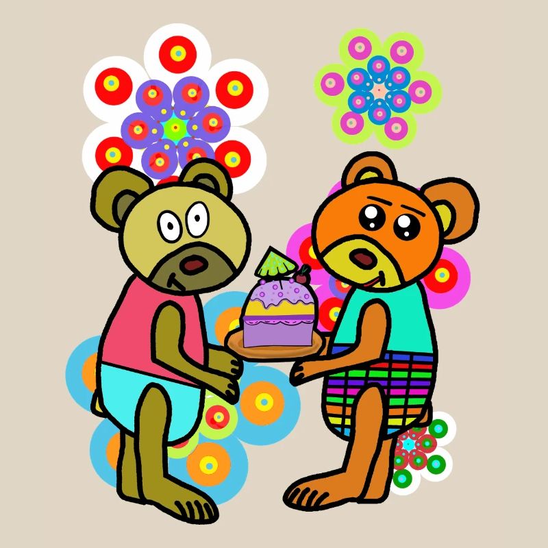 Retro Teddy Blumen Geburtstag Muttertag  Bär