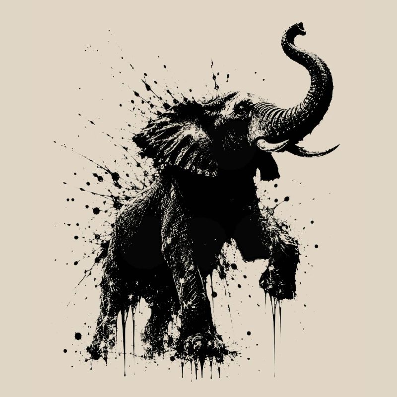 Éclaboussure d’éléphant noir