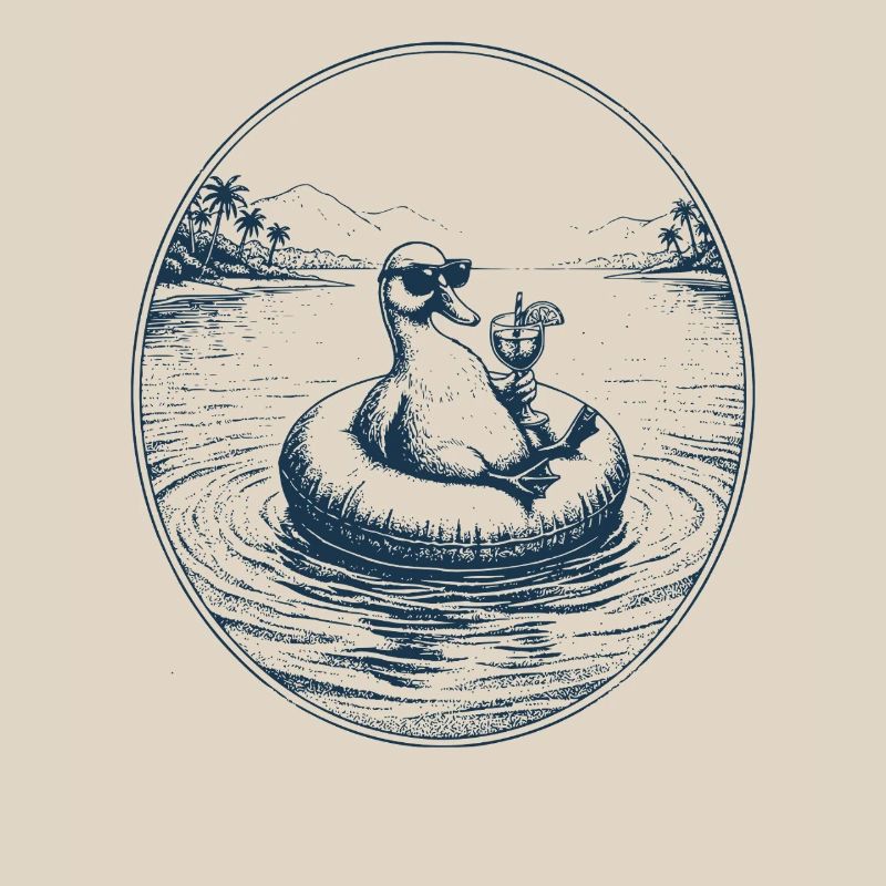 Duck with cocktail