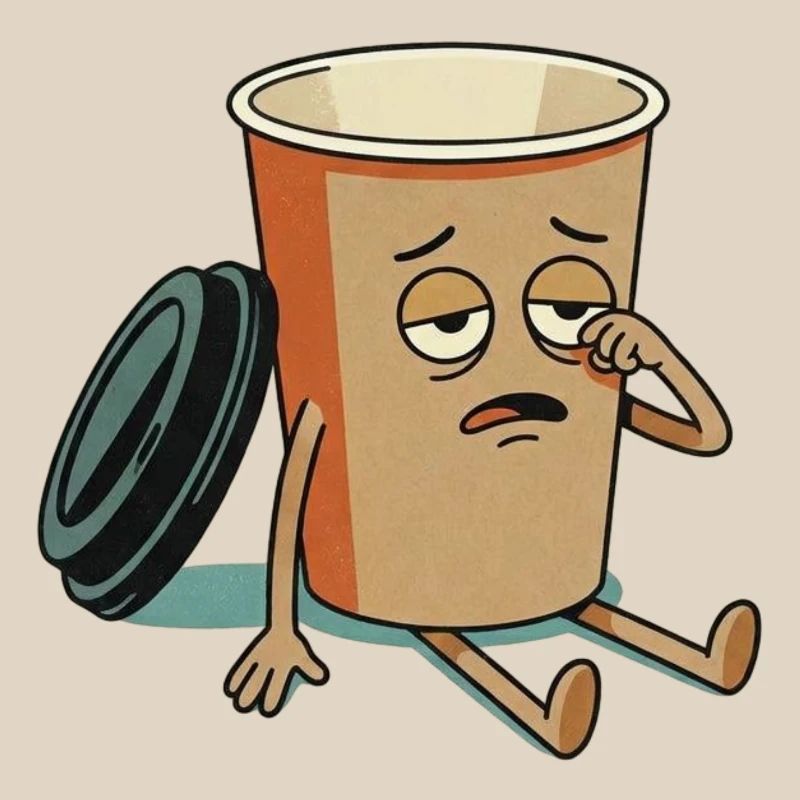 Exhausted Coffee Cup Figure