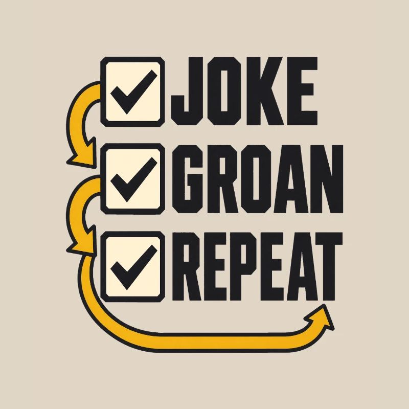 Liste de contrôle Blague Gémissements Répéter