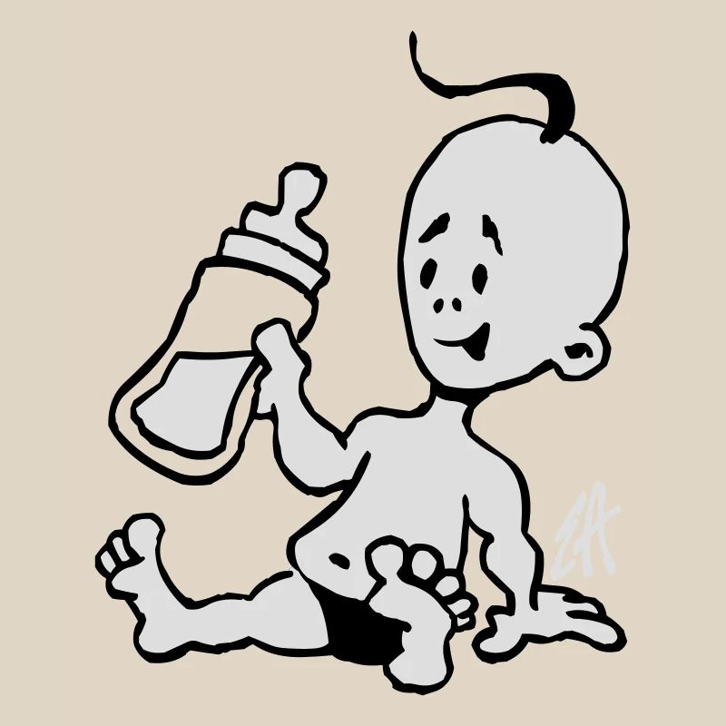 Bébé avec une bouteille de lait