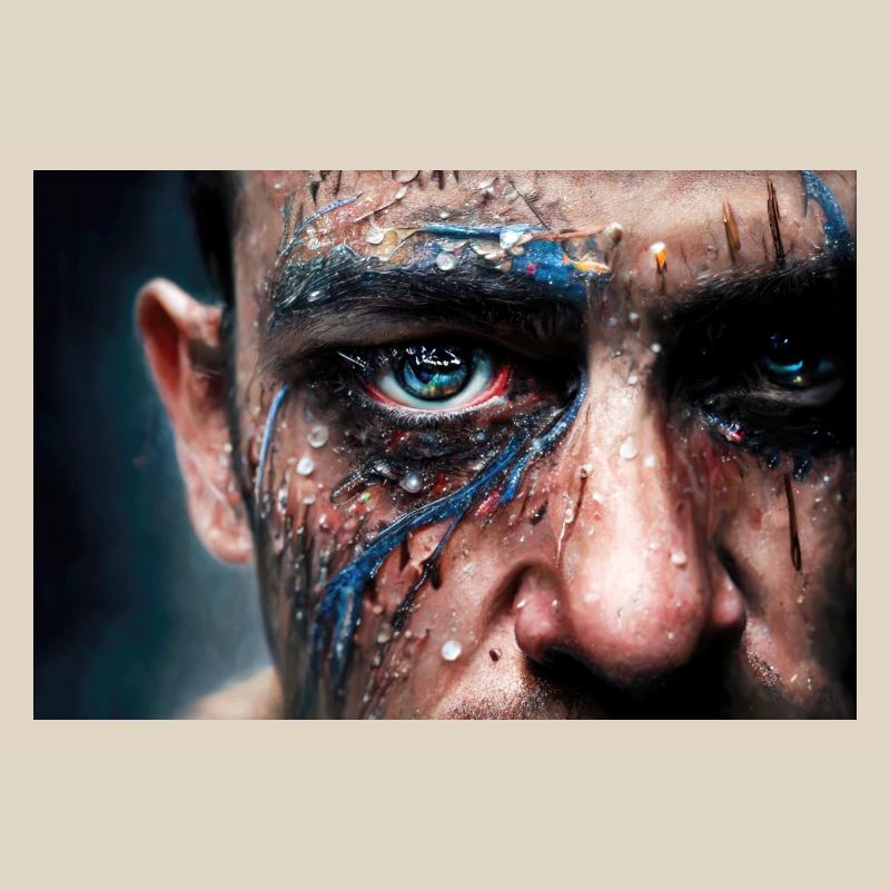 Disturbing man's face