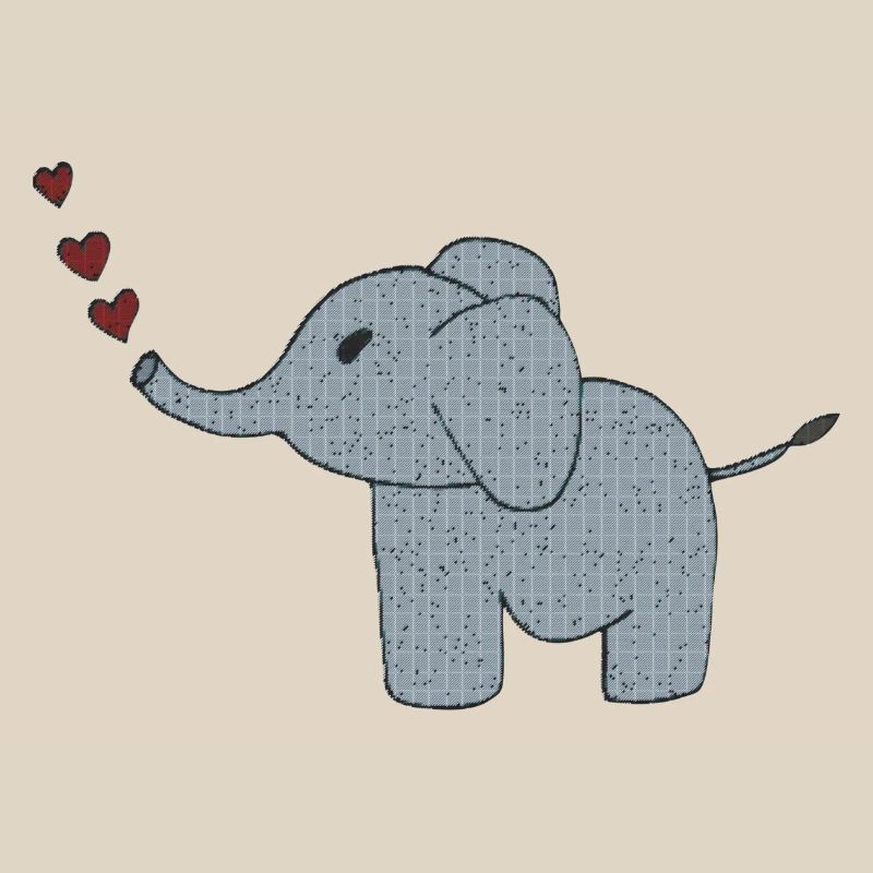 elefant gewebe mit herzen
