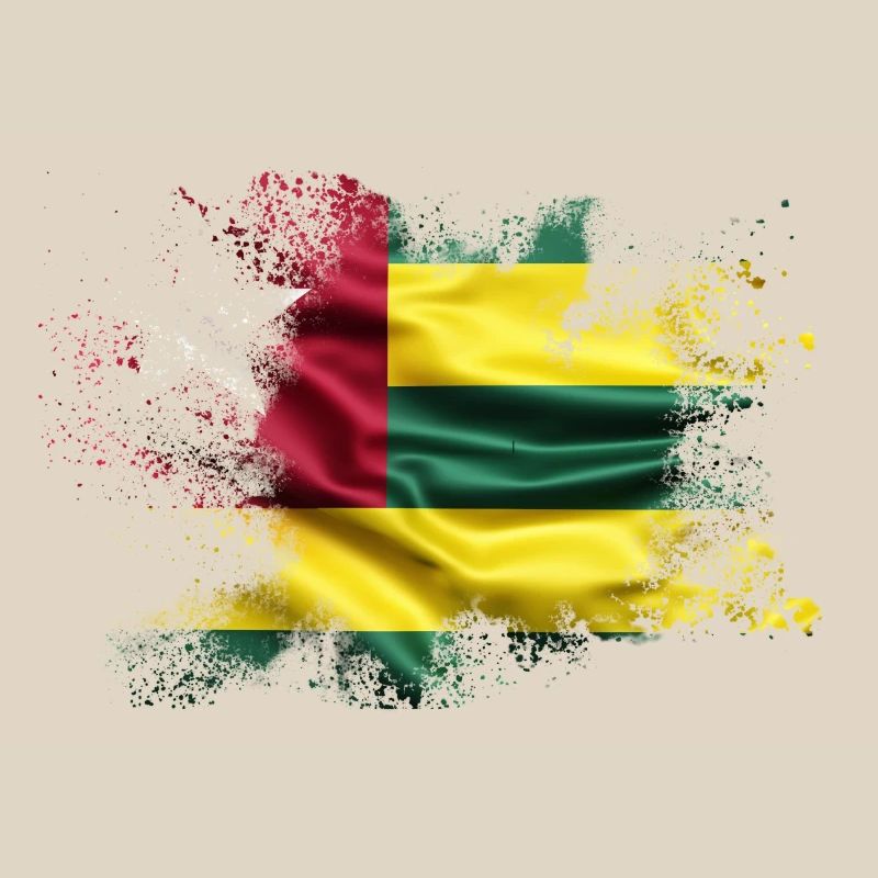 Drapeau du Togo Éclaboussure de Couleur Art Drapeau Urbain