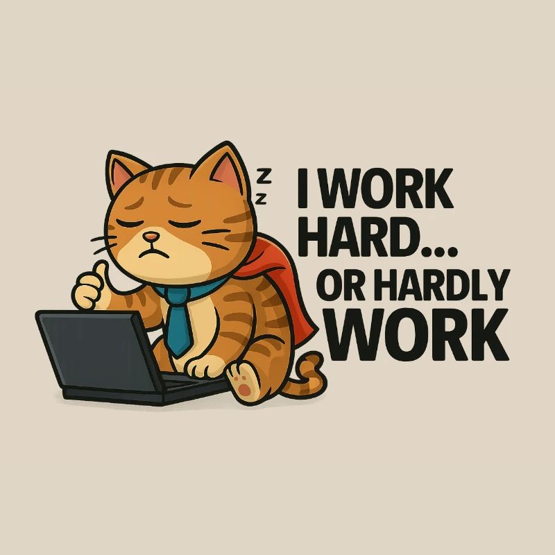 Cat Procrastinator at Work