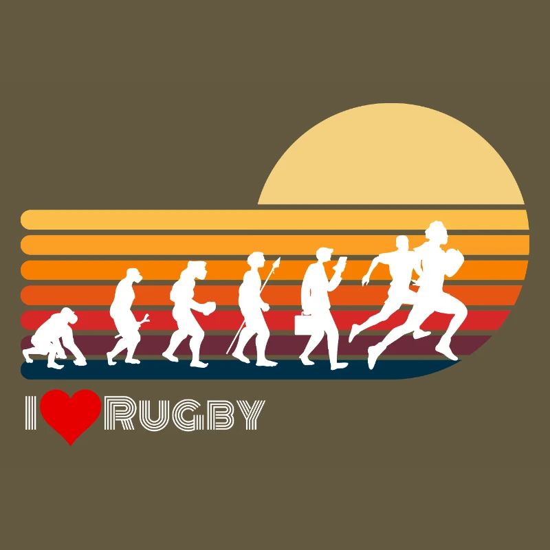 Rugby Rétro Evolution Coucher de soleil
