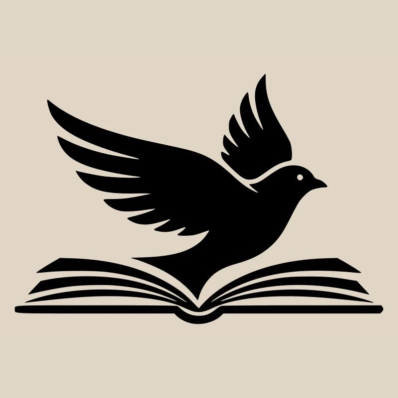 Book Bird Silhouette Black