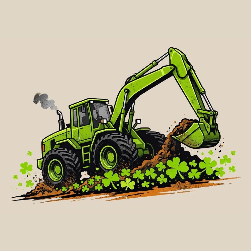  St Patricks Day Excavator Digger Construction