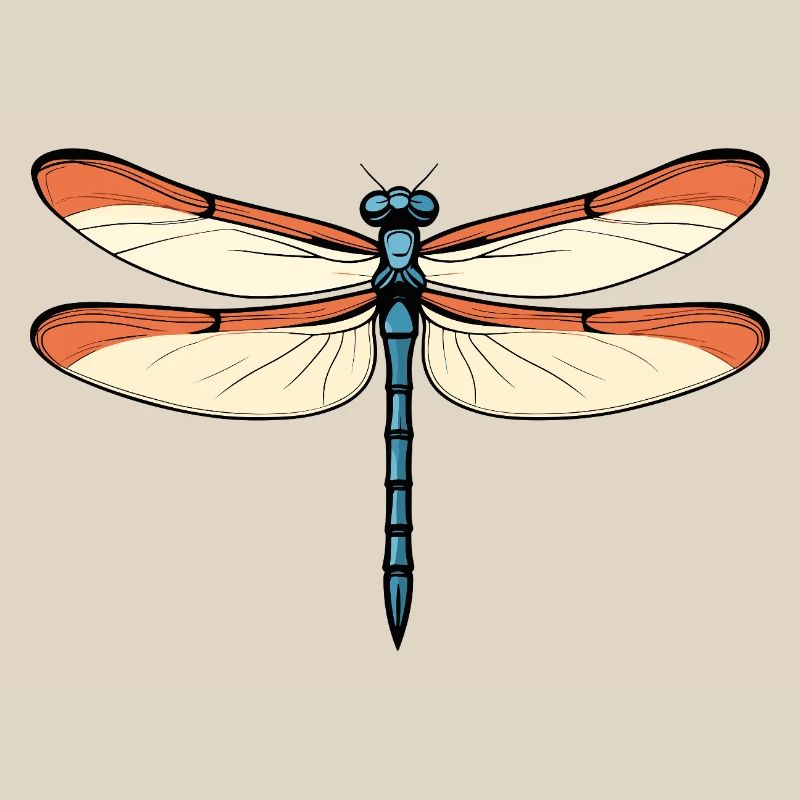 Libellule bleu-orangée