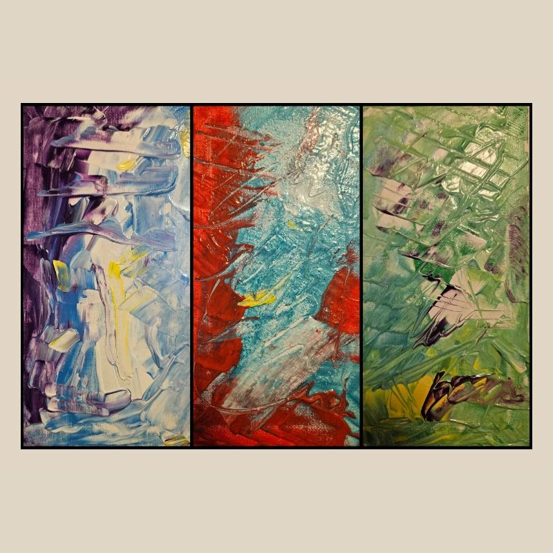Triptychon Farbfluss