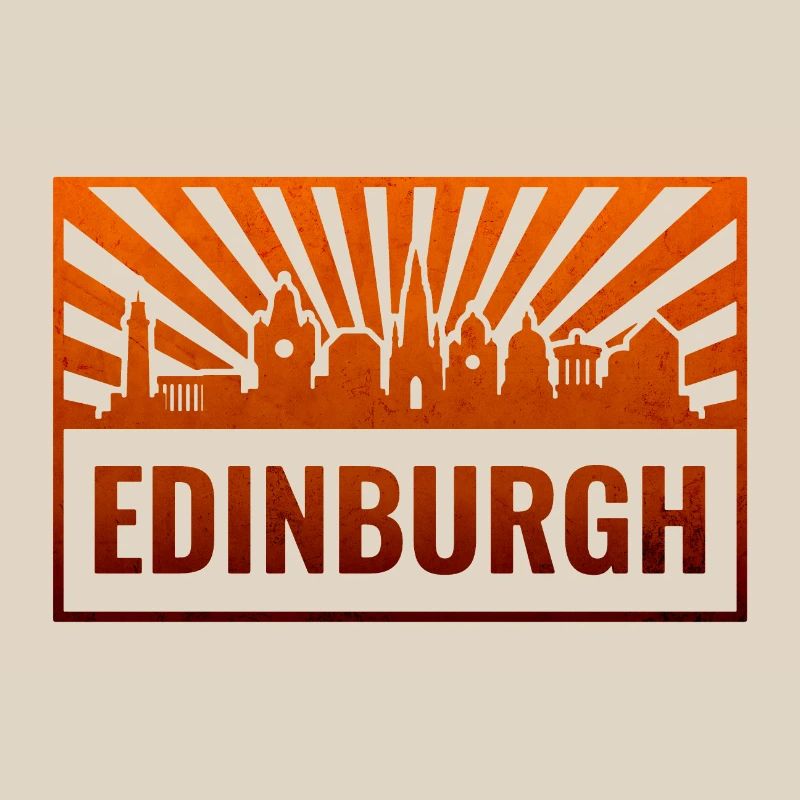 Edinburgh Skyline Sunburst
