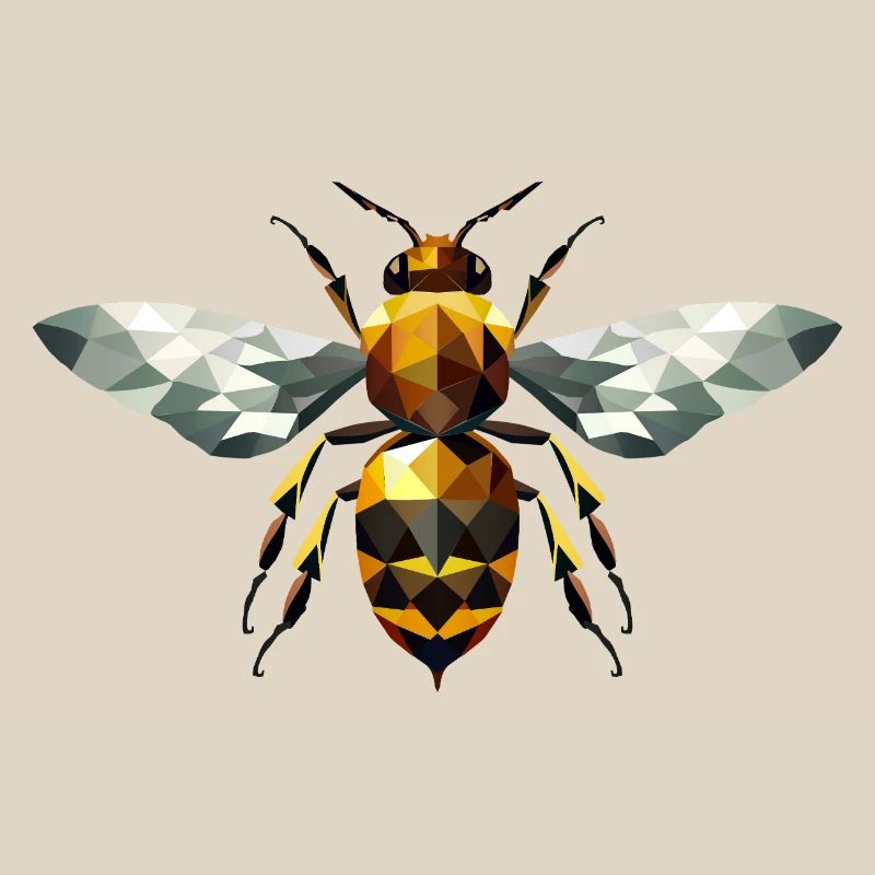Bee with harmonious yellow and brown tones