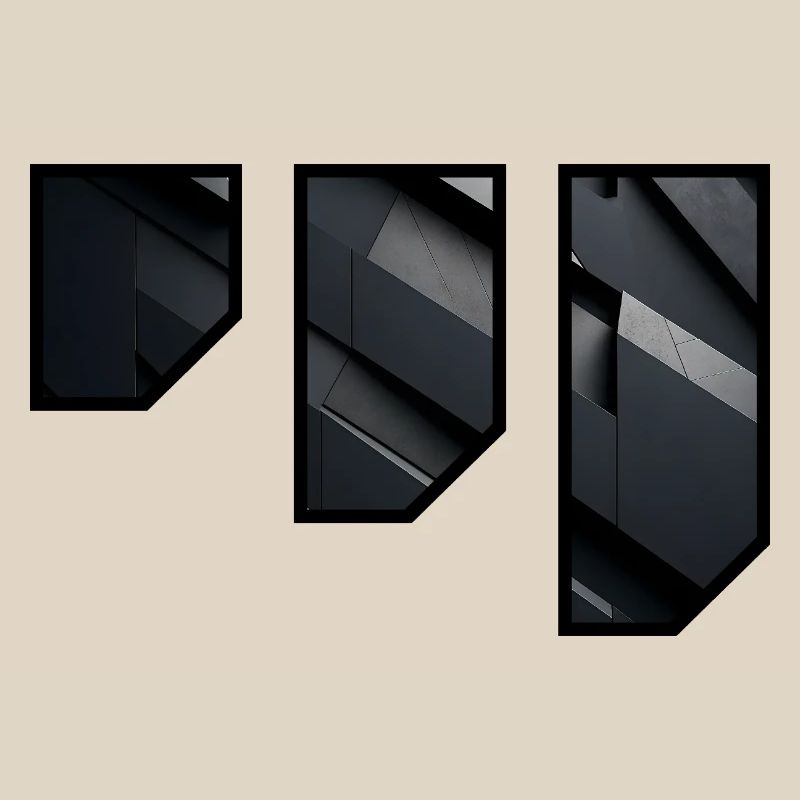 Geometric Dark Facade Pattern