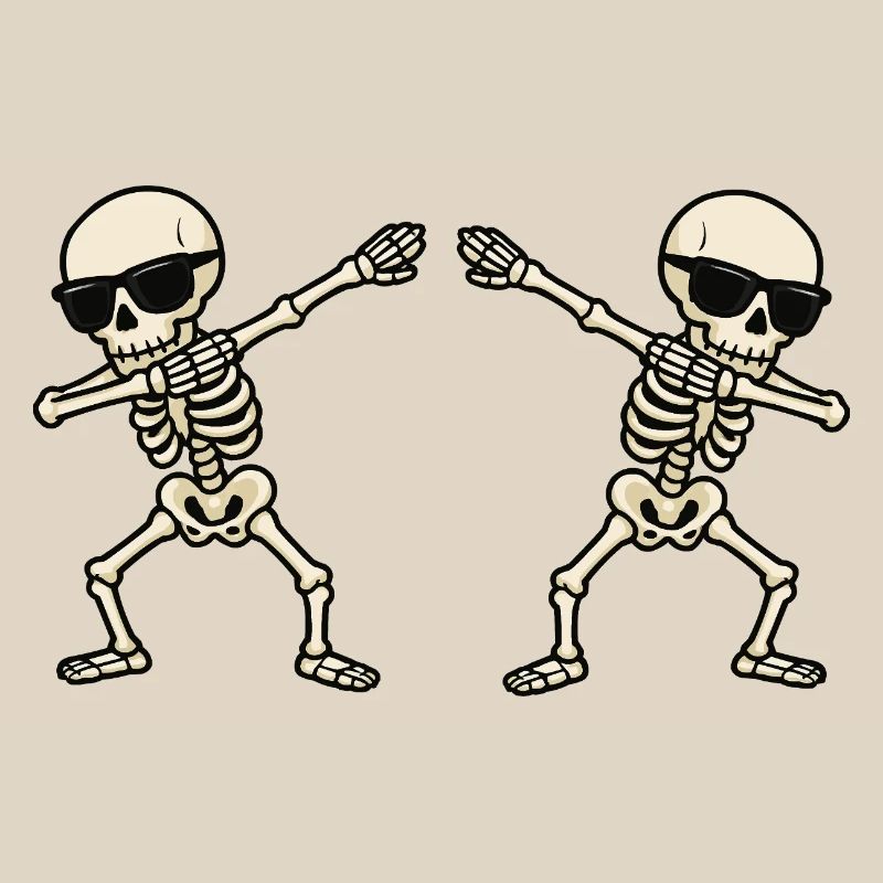 Skeleton Dance Duo with Sunglasses