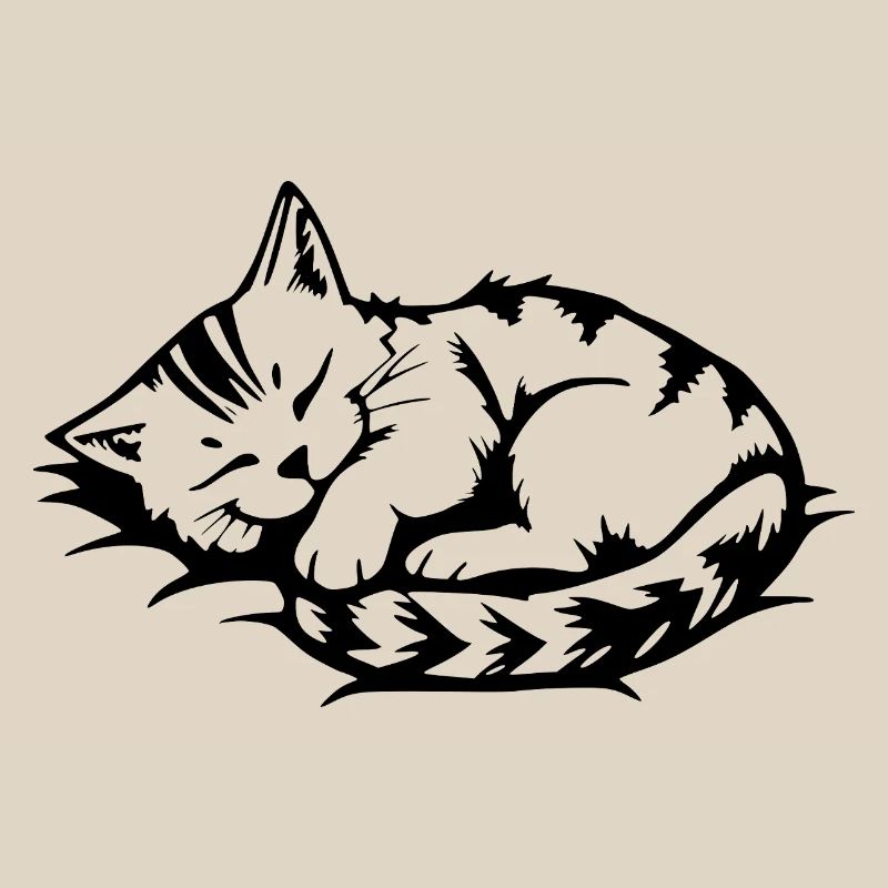 sleeping cat black