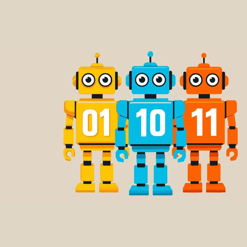 Robot 01 10 11 – Conception Sci-Fi Binaire