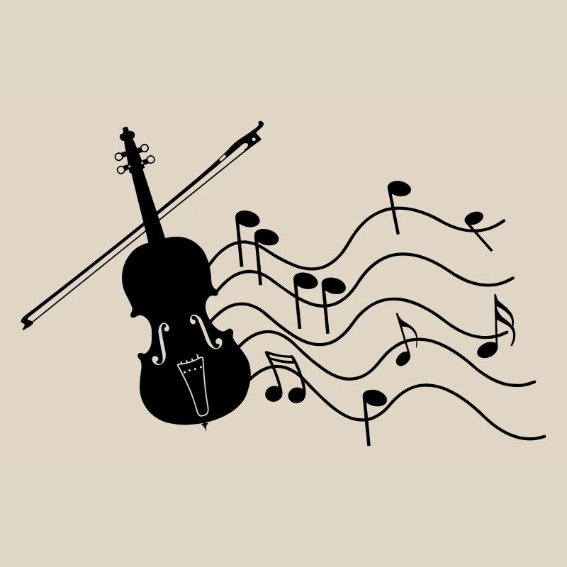 Violon avec notes de musique image d’ombre,