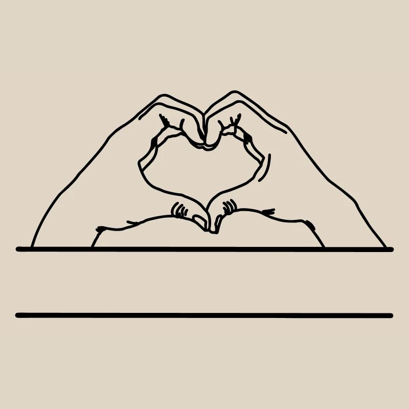 Geste de la main amour espace texte