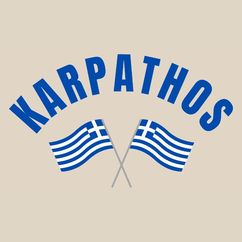 Karpathos avec drapeaux grecs croisés