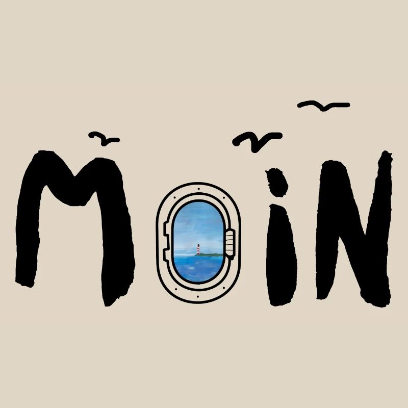 Moin Meer Leuchtturm Möwe See Nordisch Maritim