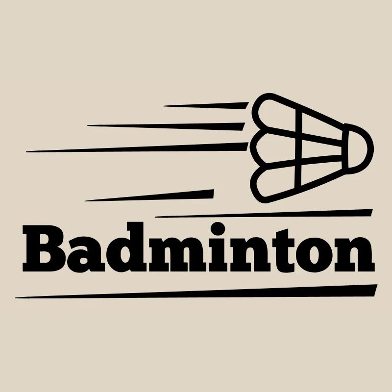Badmintontext mit überfliegendem Shuttle