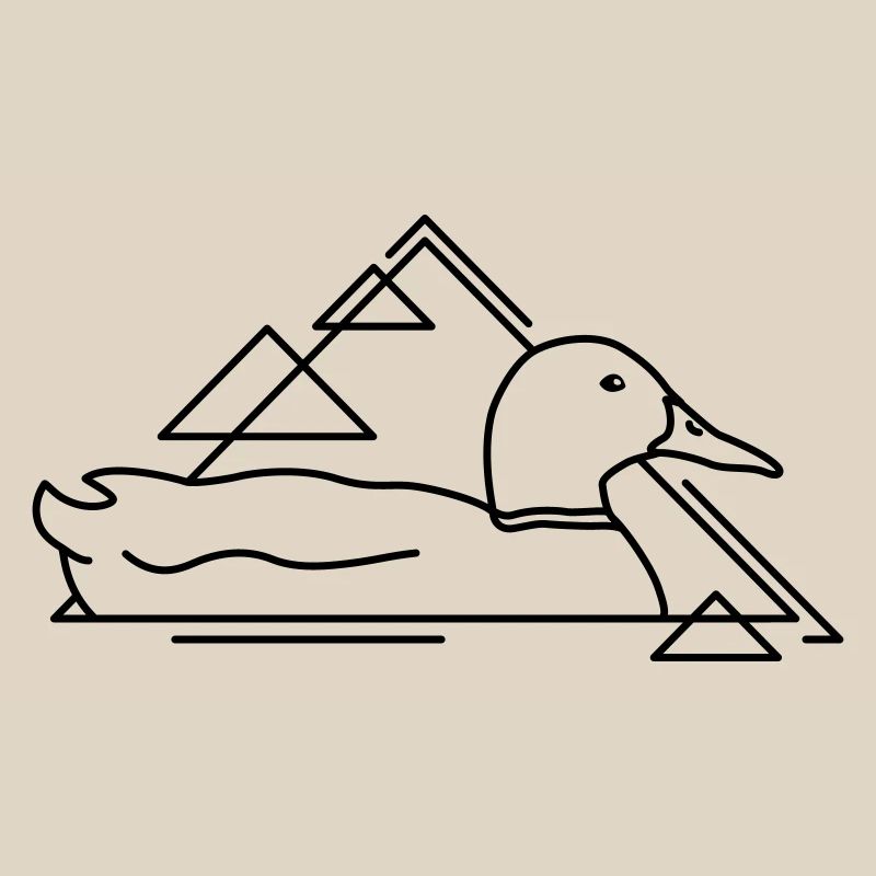 Floating duck in geometric design
