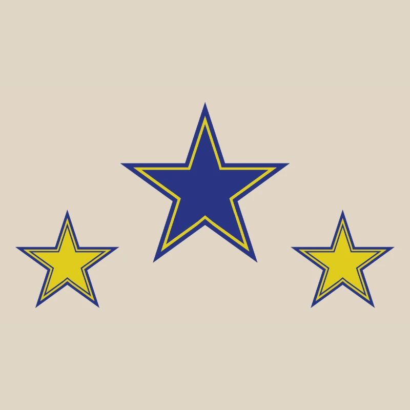 Abstract Star Patterns in Yellow and Blue