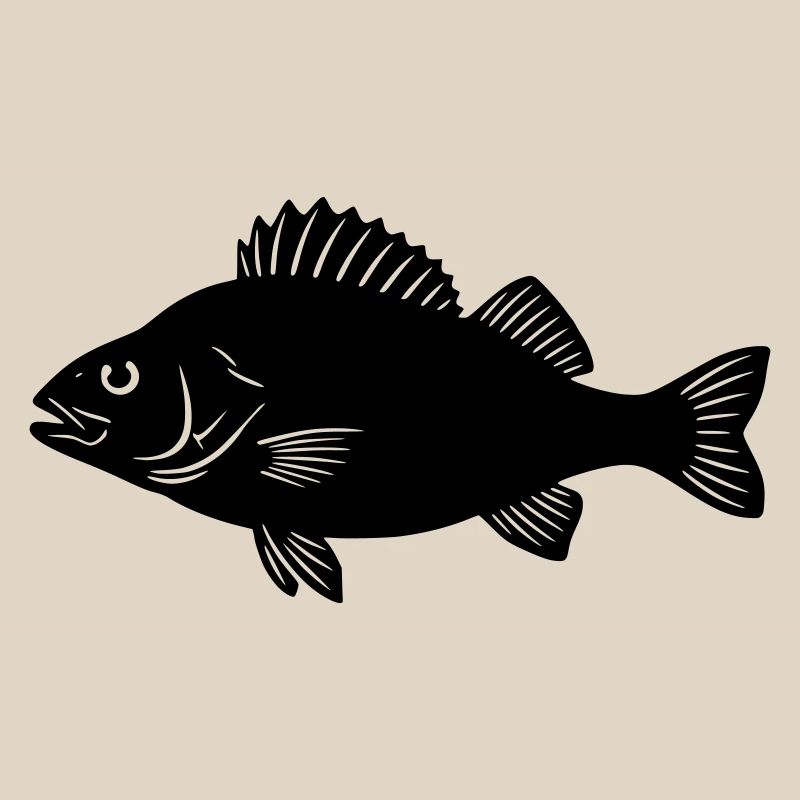 Perch Silhouette Angler Logo