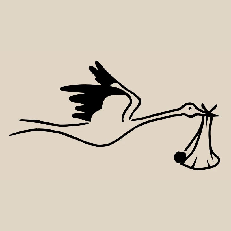Cigogne avec bébé